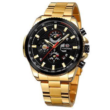 Часы Forsining 6909 Gold-Black ABR-1059-0042 фото