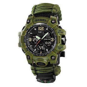 Мужские часы Skmei 1155BNAG Army Green ABR-1080-2538 фото