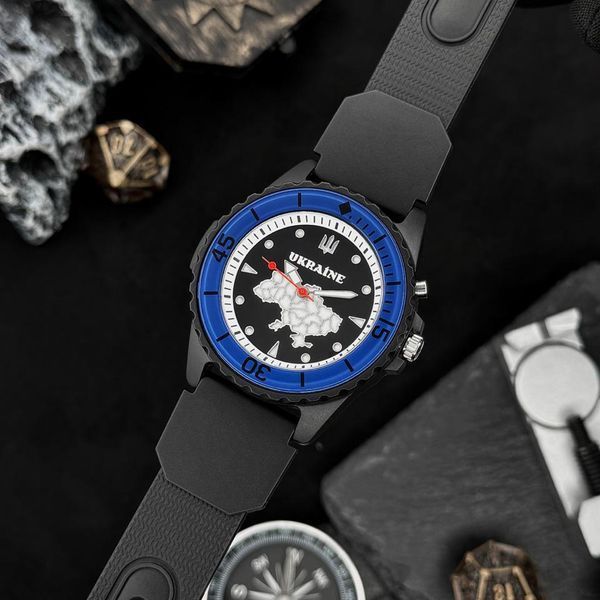 Годинник наручний Awarder 031 Ukraine Black-Blue ABR-1202-0963 фото