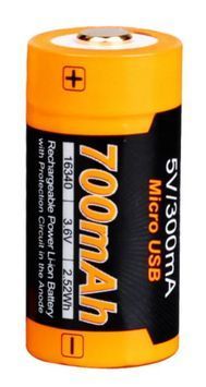 Акумулятор 16340 Fenix 700 UP mAh, Li-ion micro usb зарядка ARB-L16-700mAh фото