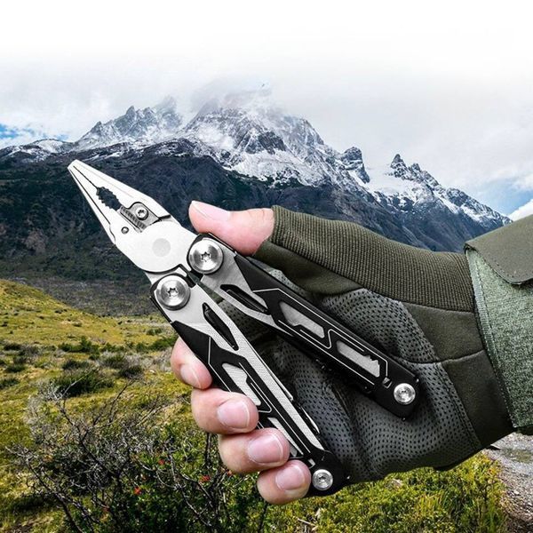 Мультитул тактичний із нержавіючої сталі чорно-сірий Multitool-silver-black фото