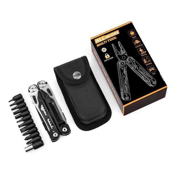 Мультитул тактичний із нержавіючої сталі чорно-сірий Multitool-silver-black фото