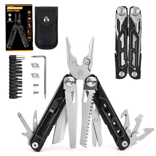 Мультитул тактичний із нержавіючої сталі чорно-сірий Multitool-silver-black фото