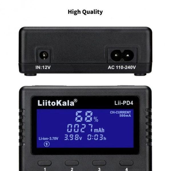 LiitoKala Lii-PD4 универсальное зарядное устройство для АА, ААА, 18650, 26650, 21700 Li-Ion, LiFePO4, NiCd/NiMH аккумуляторов litokala_lii_pd4 фото