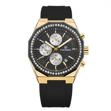 Мужские часыForsining 8314 Black-Gold ABR-1059-0356 фото