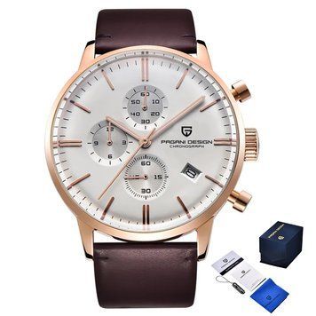 Часы Pagani Design PD-2720 Gold-White-Brown ABR-1138-0173 фото