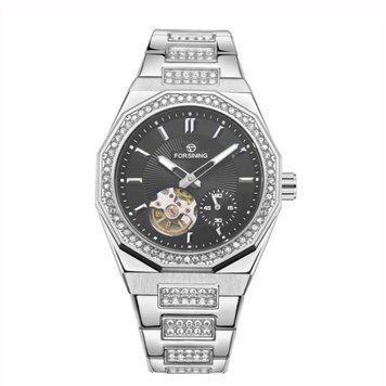 Мужские часыForsining 831 Silver-Black Steel ABR-1059-0357 фото