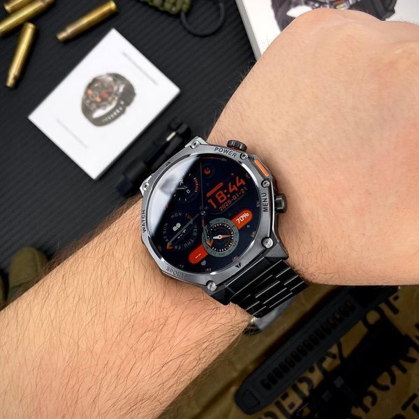 Умные часы Modfit Titan-X Black Steel + ремешок в подарок ABR-1077-0349 фото