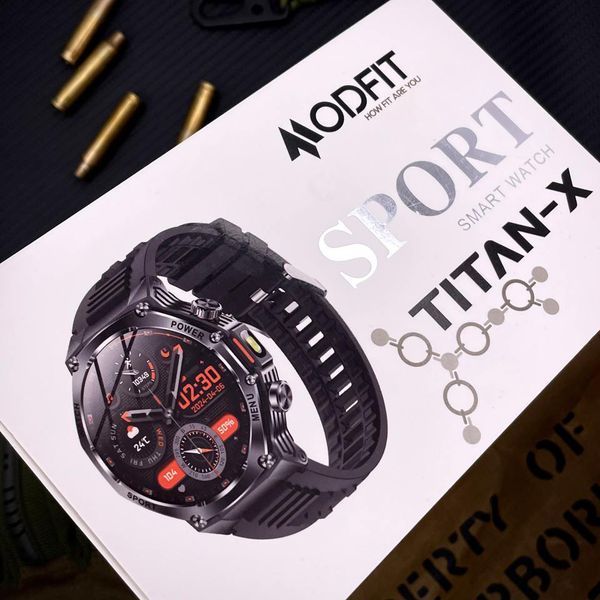 Умные часы Modfit Titan-X Black Steel + ремешок в подарок ABR-1077-0349 фото