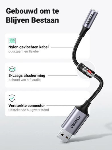 Перехідник Ugreen CM477 USB to 3.5 мм Audio Adapter 25см ugreen-cm477 фото