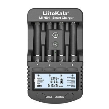 Зарядное устройство LiitoKala Lii-ND4 EU для пальчиковых, минипальчиковых и Крона аккумуляторов + автомобильный кабель AM-Lii-ND4 EU+Carcable фото