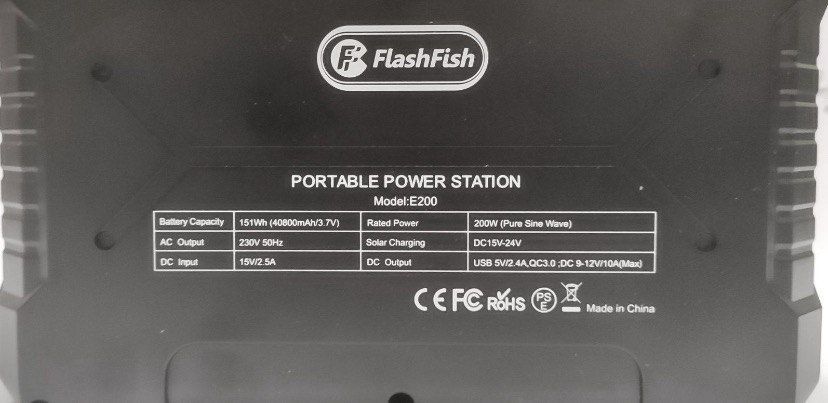 Портативна зарядна станція Flashfish E200 200 Вт 151 Вт/год (40800 мАг) flashfish_e200_200w-151w/hr фото