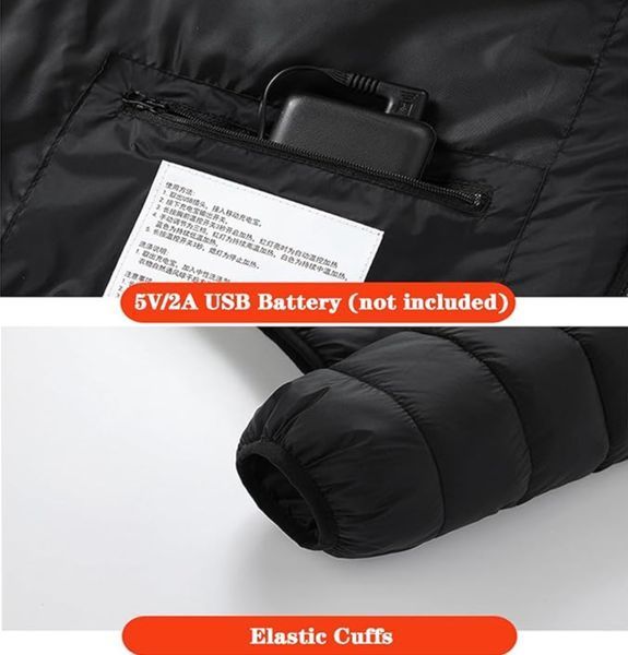 Куртка з підігрівом від PowerBank Single control 4 zones чорний розмір L kurtka_z_pidihrivom фото