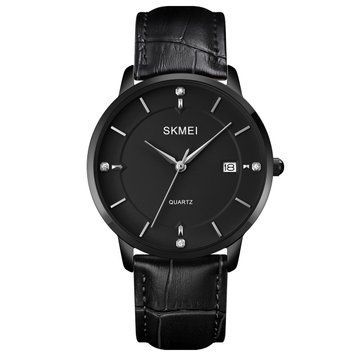 Годинник Skmei 1801LBKBK Black-Black Leather ABR-1080-1635 фото