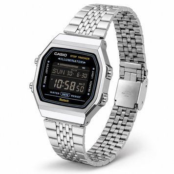 Мужские часы Casio ABL-100WE-1B с Bluetooth и шагомером, стальной браслет. ABR-1141-0636 фото