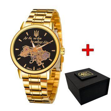 Класичний чоловічий годинник Awarder 022 Gold-Black Mechanic Metall Не Забуду Дім ABR-1202-0463 фото