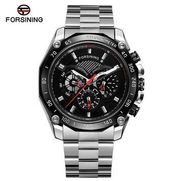 Чоловічий годинник Forsining 6910 Silver-Black ABR-1059-0182 фото