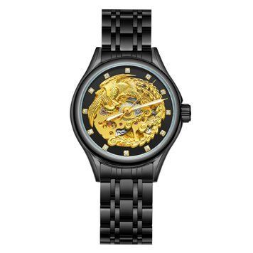 Чоловічий годинник Winner 8222 Black-Gold Steel ABR-1099-0096 фото
