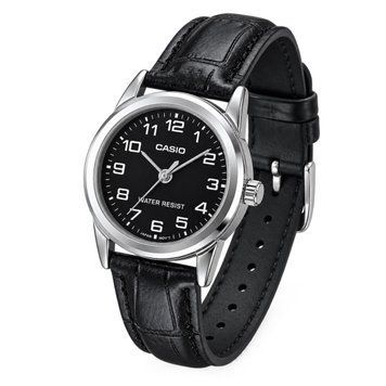 Жіночий годинник Casio LTP-V001L-1B з чорним шкіряним ремінцем та кварцовим механізмом ABR-1141-0653 фото