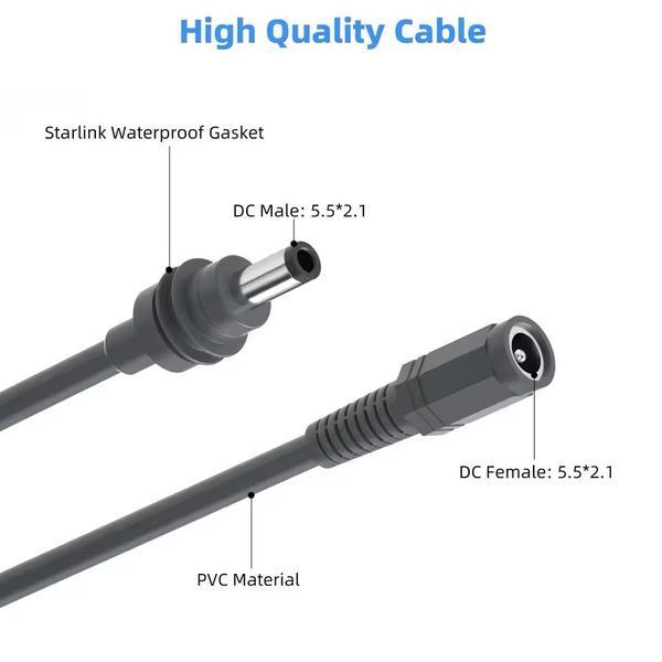 Удлинитель питания Starlink Mini DC Male to Female 3м extension-cable-3m фото