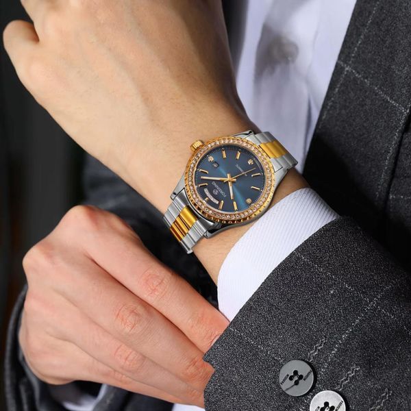 Чоловічий годинникForsining 6919 Silver-Gold-Blue Steel ABR-1059-0329 фото