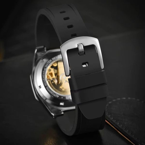 Чоловічий годинникForsining 8289 Black-Gold-Gold ABR-1059-0330 фото