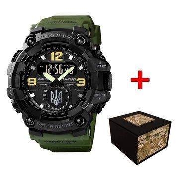 Часы Awarder 004 Трезубец серебро Army Green-Black ABR-1202-0153 фото