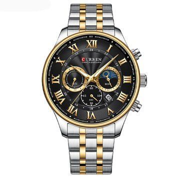 Часы Curren 8427 Silver-Gold-Black ABR-1008-0381 фото