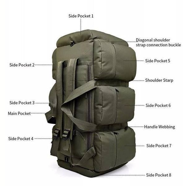Большая тактическая сумка рюкзак баул BT1-90 олива BP-tactical фото