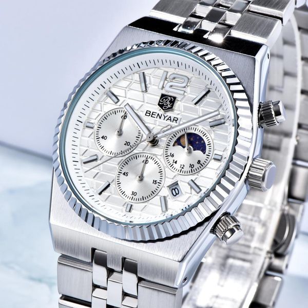 Чоловічий годинникBenyar BY-5225 Silver-White ABR-1142-0031 фото