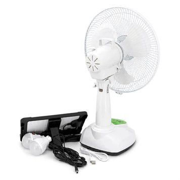 Вентилятор GDTIMES GD 8069LI, 12', Solar+ вбудований акумулятор, 2*USB лампочки GDTIMES_GD_8069LI_12 фото