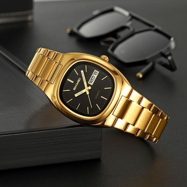Чоловічий годинникSkmei 2420GDBK Gold-Black ABR-1080-3027 фото