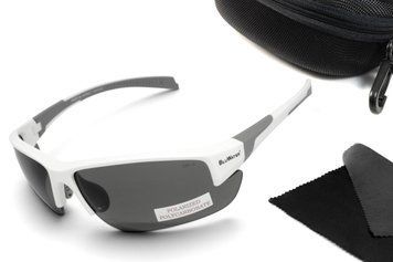 Очки поляризационные защитные BluWater Samson-3 Z87.1 White Polarized (gray), серые в бело-серой оправе UAB-BW-SAM3ZW-GR2 фото