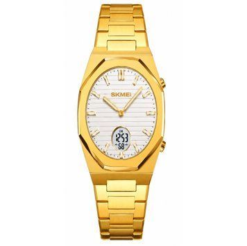 Мужские часы Skmei 2703GDSI Gold-Silver с комбинированным корпусом и надежным механизмом ABR-1080-3299 фото