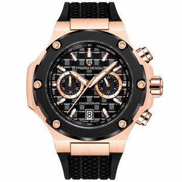 Pagani Design PD-YS032 Rose Gold-Black-Black Rubber ABR-1138-0292 фото