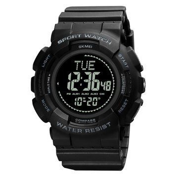 Мужские часы Skmei 2077BK Black+Compass ABR-1080-2035 фото