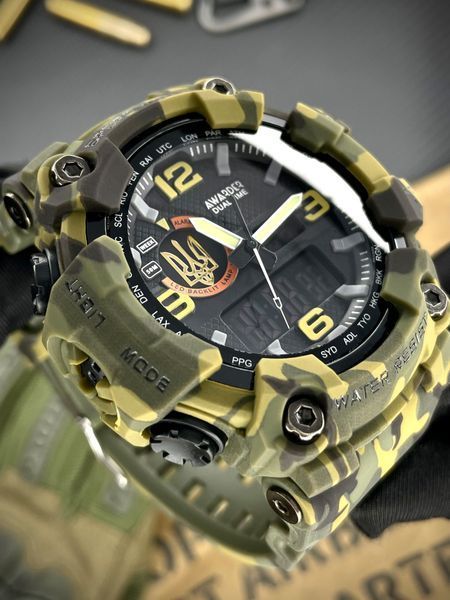 Часы наручные Awarder 002 Трезубец золото Army Green ABR-1202-0213 фото