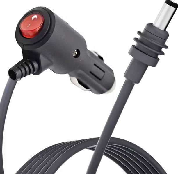 Автомобільний кабель живлення постійного струму для Starlink Mini 3 м 18 AWG, 12 В, з перемикачем живлення Увімк./Вимк., розєм прикурювача car-dc-power-3m-18awg фото