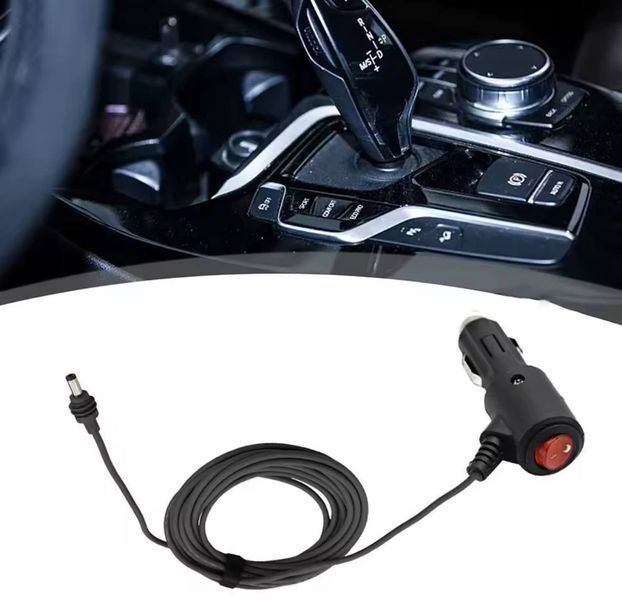 Автомобільний кабель живлення постійного струму для Starlink Mini 3 м 18 AWG, 12 В, з перемикачем живлення Увімк./Вимк., розєм прикурювача car-dc-power-3m-18awg фото