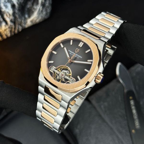 Годинник Pagani Design PD-YS025 Silver-Gold-Brown ABR-1138-0272 фото