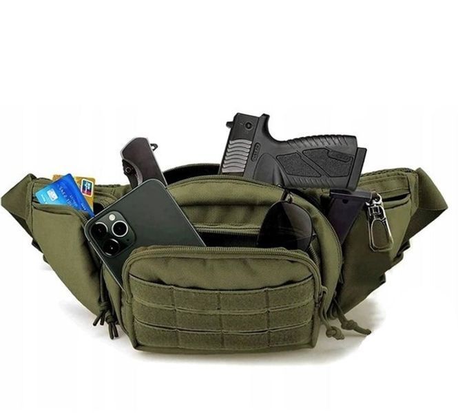 Сумка тактическая на пояс с кобурой олива tactical_bag_with_holster_olive фото