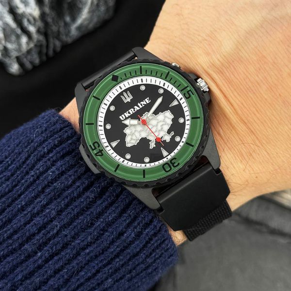 Годинник наручний Awarder 031 Ukraine Black-Green ABR-1202-0962 фото